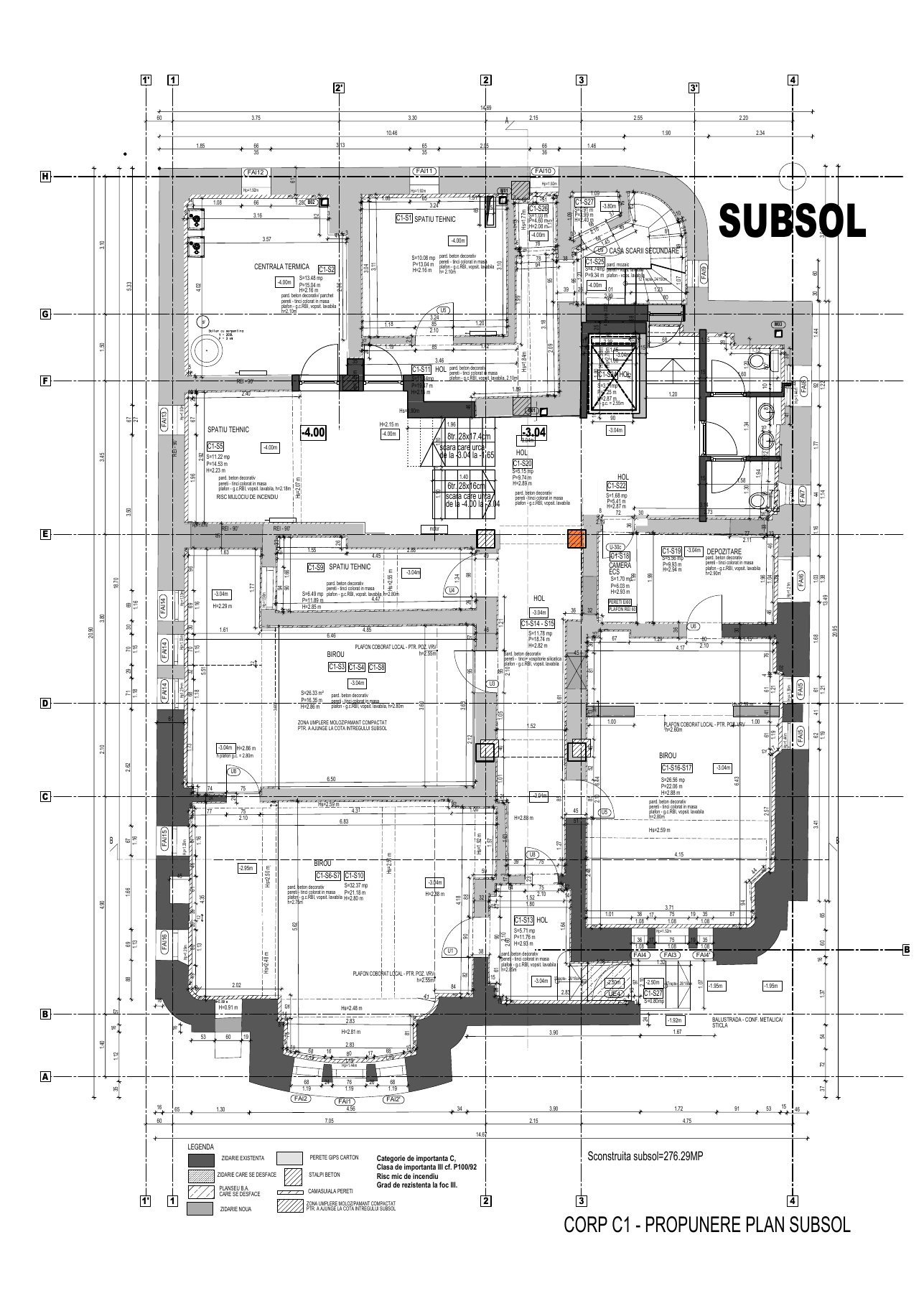 Floor plan drawing — basement level