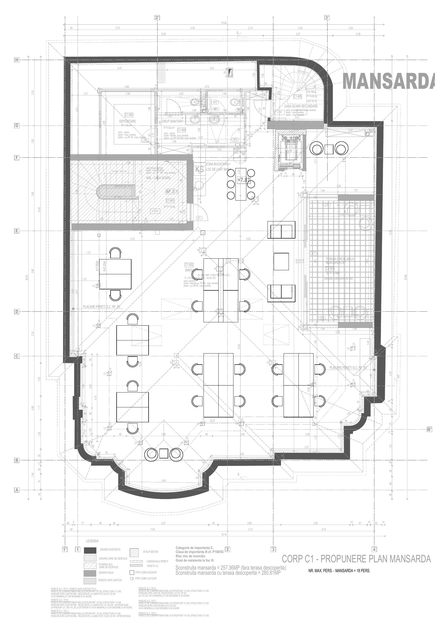 Office furnishing plan — attic level