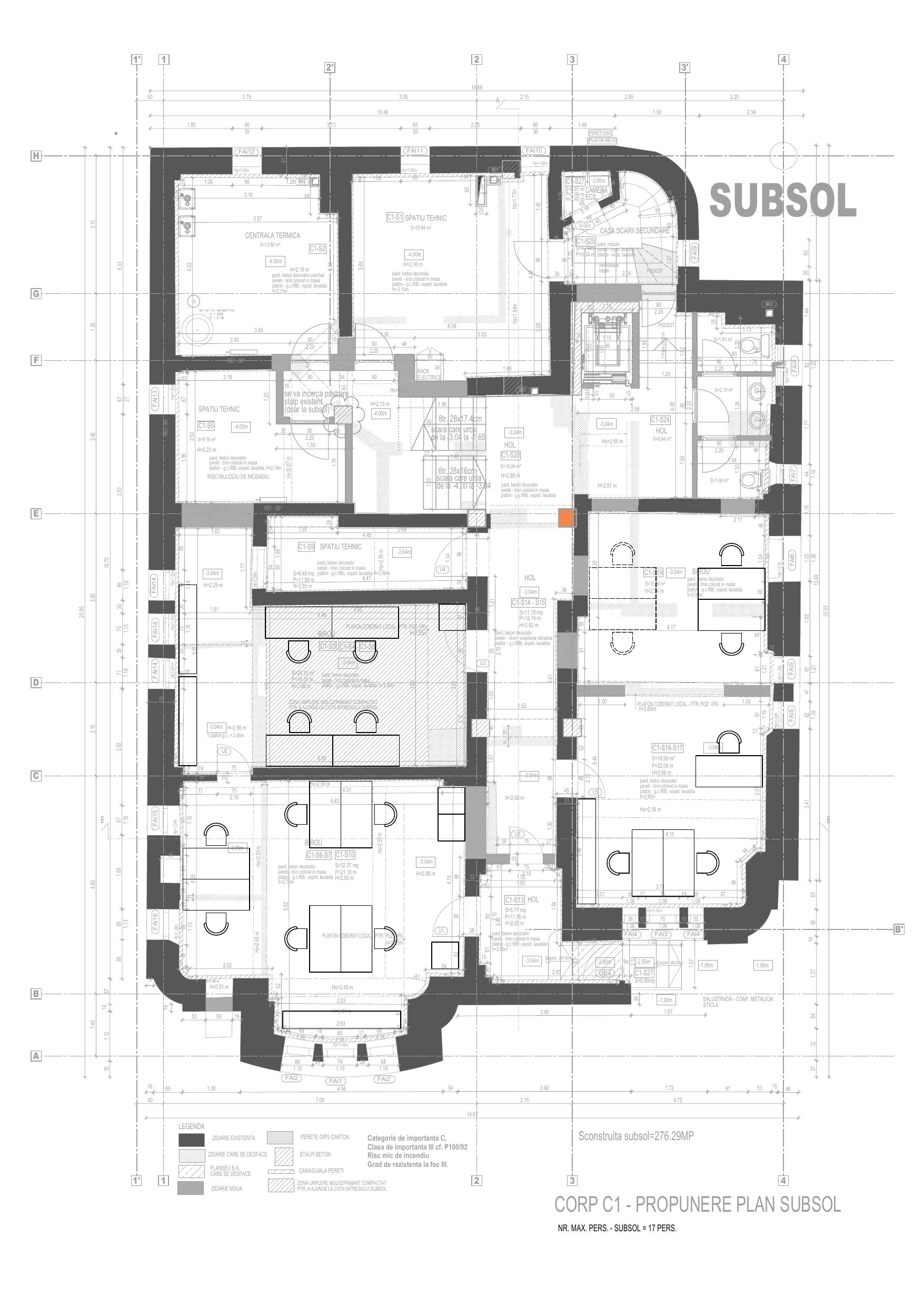 Office furnishing plan — basement level