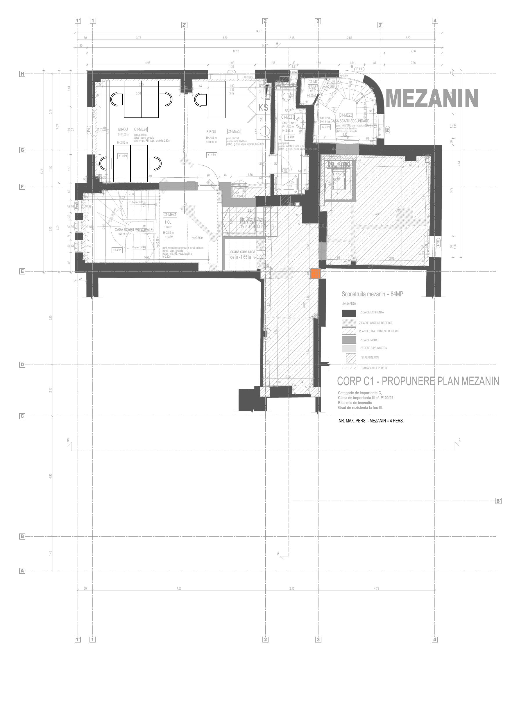 Office furnishing plan — mezzanine level